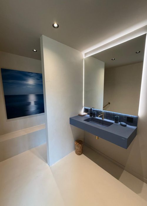 Evasion Habitat - Architecture d'intérieur porto-vecchio - projet quartz - domaine de cala rossa - salle d'eau bleue