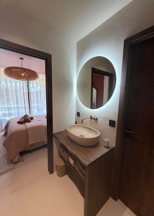Evasion Habitat - Architecture d'intérieur porto-vecchio - projet quartz - domaine de cala rossa - sdb terracotta