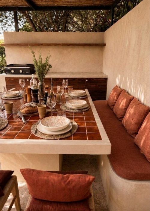 Evasion Habitat - Décoration et architecture d'intérieur - Projet Agate bergerie corse - cuisine d'été