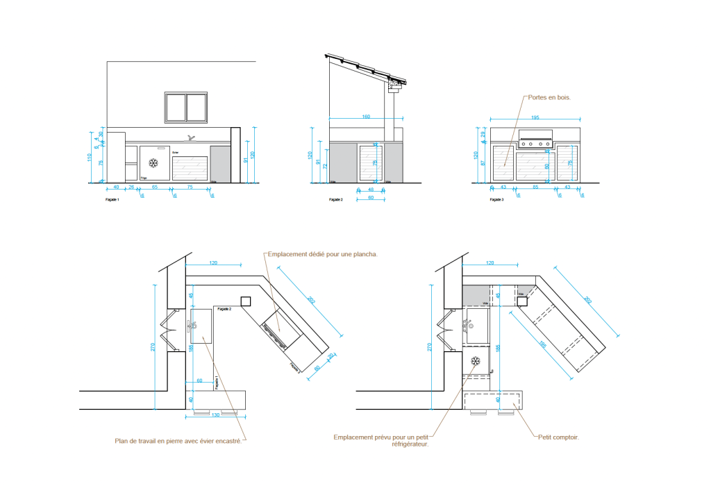 Evasion Habitat - Décoration et design en architecture d'intérieur Porto Vecchio - Projet Nacre à Cala Rossa - plan 2D